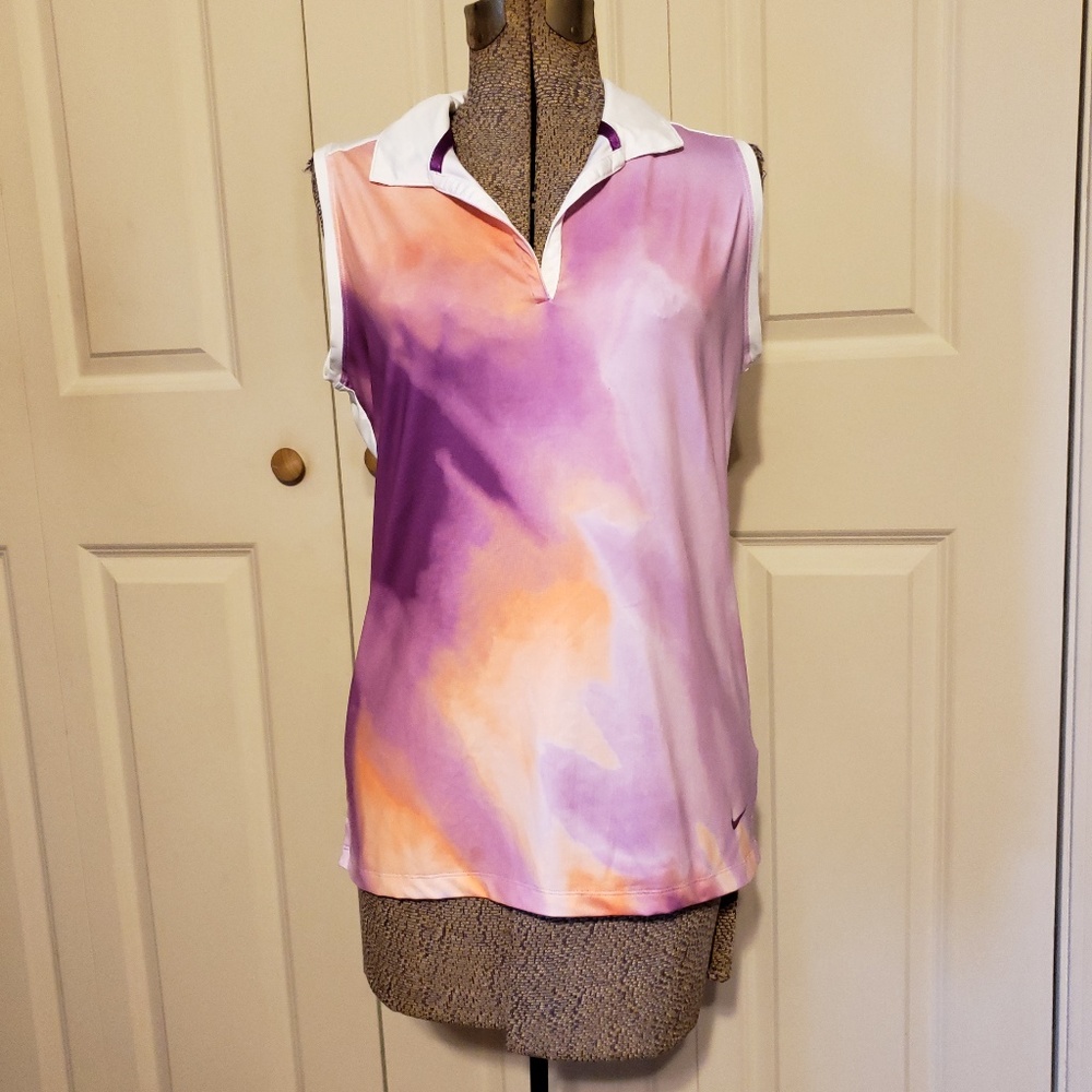 Nike Golf Warm Water Color And White Tank Top
